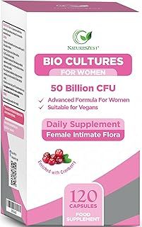 Probiotics for Women - 50 Billion CFU with Prebiotics and Cranberry – 120 Vegan Caps –with Lactobacillus Reuteri, Acidophilus, Bifidobacterium Probiotic, Bio Cultures for Women's Intimate Flora