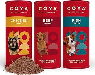 COYA Dog Food Topper Variety Pack (6 x 50g) 2 Tubes Of Each Flavour, Chicken, Fish & Beef, Made With 97.5% Meat Plus Vitamins & Minerals | Freeze-Dried Raw Dog Food, Raw Without The Chore