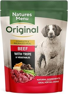 Natures Menu Adult Beef/Tripe Vegetable and Rice Dog Food 8x300g
