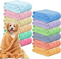 12 Pcs Dog Towels for Drying Dogs 50 x 100 cm Soft Microfiber Puppy Towel Cat Towel Quick Drying Puppy Bathing Supplies Absorbent Pet Bath Towels for Small Dog Cat Grooming Bathing Shower Beach