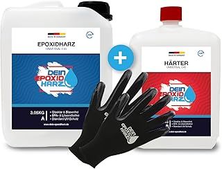 Epoxy Resin 4.5 kg Fibreglass Kit | Professional Quality Clear & Odourless Lamination and Resin with Hardener and Gloves, incl. English Instructions