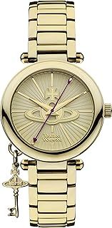Vivienne Westwood Women's Kensington II Quartz Watch with Gold Dial Analogue Display and Gold Stainless Steel Bracelet VV006KGD