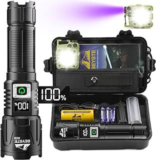 Torches LED Super Bright Rechargeable, Bright High Powered Torch, Powerful Tactical Torch Flash Light, 500000 Lumens Torches Battery Powered USB-C, for Dog Walking Camping Emergency Gift