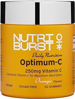Optimum C - Liposomal Vitamin C (250mg) - Energy & Immune System Support - Orange Flavour - 60 Gummies 1 Month Supply - Suitable for Vegans