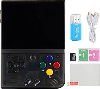 Miyoo Mini Plus Handheld Game Console 64G, 3.5 Inch IPS Screen Linux System Built-in 20000+ Games, Support Wi-Fi Battle(Black)
