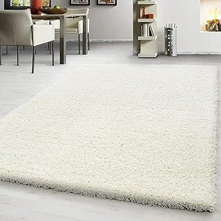 EXTRA THICK HEAVY 5CM PILE SOFT SHAGGY RUGS MODERN AREA RUGS BEDROOM HALL RUGS (Cream, 80 x 150cm)