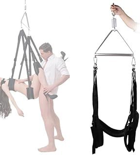 Sex Swing with Hanger 360° Spinning Rotatable Ceiling Swing Sex Furniture (Hanger + Black Swing)