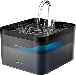 Cat Water Fountain, 2.2L Cat Water Fountain for Drinking, Ultra Silent Fountain with Activated Carbon Filter, Pet Water Fountain, Black