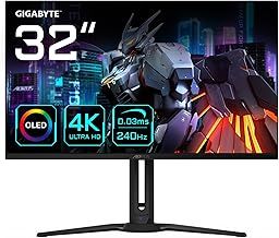 Gigabyte AORUS FO32U2 32” OLED Flat Gaming Monitor - 3840 x 2160(UHD), 240Hz, 0.03ms, KVM, 250 cd/m2, FreeSync Premium Pro, DisplayHDR True Black 400, HDMI 2.1