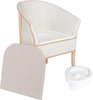 Performance Health Derby Basketweave Chair with Detachable Commode, Attachable Bed Pan for Elderly, Handicapped and Disabled