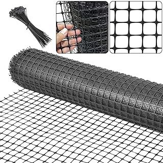 Garden Fence Barrier Fencing for Dogs,1x20m Snow Fence Plastic Mesh Fencing Roll[Heavy Duty]Safety Temporary Fencing,Garden Mesh Border Fence Reusable for Yard Vegetable Poultry Rabbit Chicken-Black