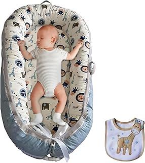 Baby Nest Pod Newborn 0-12 Months Baby Sleep Pod & Nest, Adjustable Baby Pod Nest, Breathable Snooze Pod 100% Cotton, Sleepyhead Baby Lounger for Home & Travel