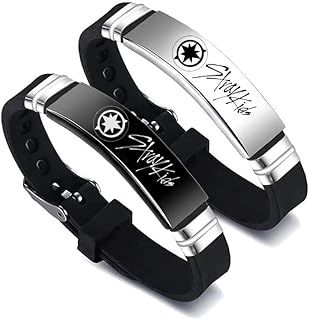 ZHENGGE 2 Pack Kpop Stray Kids Merch Bracelets, Stray Kids Charm Silicone Bracelets Jewelry for gifts