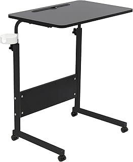 GRANDMA SHARK 60 × 40 cm Laptop Table for Sofa or Bed, Laptop Desk, Standing Height Adjustable Computer Desk, Portable Side Table, Bed Table, Sofa Table (Black)
