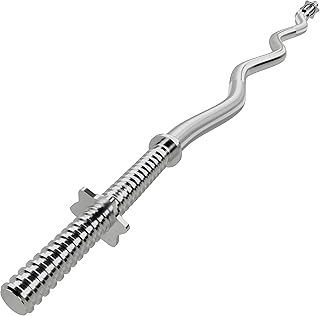 GYM MASTER EZ Curl Bar with Spinlock Collars Standard Barbell for Bicep Curls and Weight Lifting