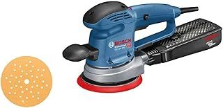 Bosch Professional Random Orbit Sander GEX 34-150 (240V, incl. Sanding disc Dia. 150 mm, C470 Sanding Sheet for Wood, Extraction Adapter)
