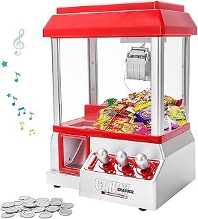 Sweet Grabber Machine Mini Claw Candy Arcade Machine for Chocolate, Small Toys, Treats Claw Machine Game Prize Sweet Dispenser with Coins for Kids