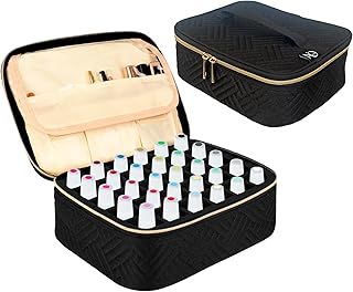 OBSESSIONS BY NYDA Nail Polish Organiser Bag, Perfect Storage for 30 Bottles, Travel Storage Carry Case for Nail Polish and Accessories Fitted with Removable Foam Holder – Black
