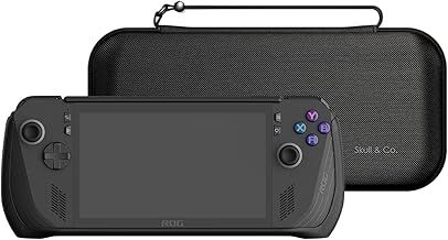 Skull & Co. GripCase Bundle for ROG Ally X: A Soft Protective Case with Textured Grips Full Protection and Stand, Shock-Absorption Non-Slip and Anti-Scratch Cover Design (with Carrying Case)- Black