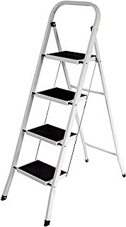 4 Step Ladder, Heavy Duty Steel, Portable Folding, Anti-Slip Mat, Home, Kitchen, DIY, Gardening Step Ladder, 150kg Max Capacity