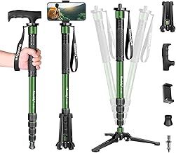 Manbily Monopods for Cameras 71-in with Feet, Walking Stick Stand 180cm Camera Monopod Mount Aluminum Lightweight with Tripod Base 5 Sections Max 22lbs For Travel DSLR Canon Nikon Sony Video Camcorder