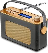 UEME Retro DAB/DAB+ FM Wireless Portable Radio with USB Rechargeable Battery and Bluetooth (Black)