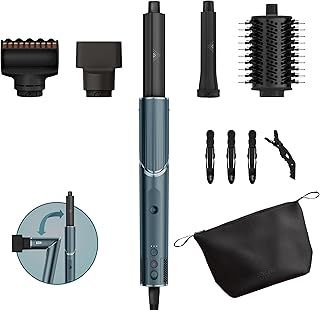 Shark FlexStyle Limited Edition Teal Gift Set 5-in-1 Air Styler & Hair Dryer, Auto-Wrap Curlers, FrizzFighter Finishing Tool, Oval Brush, Concentrator, Clips & Storage Bag, No Heat Damage HD450TLUK