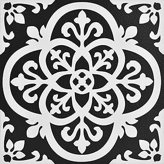 WallPops FP2475 Gothic Peel & Stick Floor Tiles, Blacks, Set of 10 Piece, 12 x 12 inches