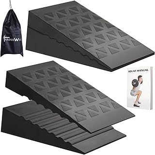 Squat Wedge 5 Heights Adjustable Metal Slant Board for Heel Elevated Squats 2PCS Calf Stretcher Block Enhance Mobility and Strength Performance