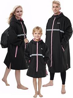 Owntop Changing Robe for Adults Kids, Windproof Waterproof Oversized Change Robe Coat with Plush-Lined Pockets & Hood for Beach Surf Swim Dog Walking