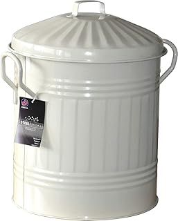 Small Coloured Metal Dust Bin with Lid Recycling Waste Rubbish 13L (Blue)