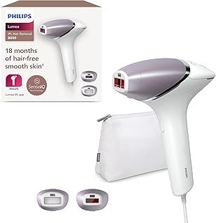 Philips Lumea IPL Hair Removal 8000 Series - Hair Removal Device with SenseIQ Technology, 2 Attachments for Body and Face, Corded Use (Model BRI944/00)