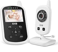 GHB Baby Monitor, Video Baby Monitor with Camera Eco Mode 900ft Range 950mAh Battery 2.4"