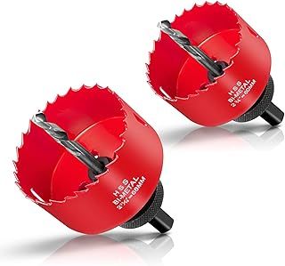 HYCHIKA Bi-Metal Hole Saw, 2PCS Hole Saw Set 68mm 60mm, Cutting Depth: 32mm, Perfect for Drilling Soft Metal, Wood, PVC Board and Plastic