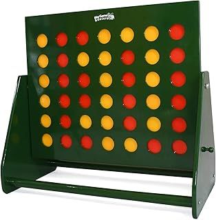 Big Game Hunters Wooden Maxi 4 in a Row - Giant Garden Game - Large Hand-Painted Jumbo Connect 4 Green Frame - 61.5cm x 58.5cm - Outdoor Fun for Kids & Adults - Connect Four - Outdoor Toys