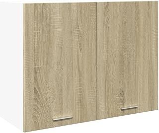 vidaXL Hanging Cabinet - Sonoma Oak - Engineered Wood - 80x31x60cm - Kitchen Wall-Mounted Cupboard - Ample Storage Space - Easy Maintenance
