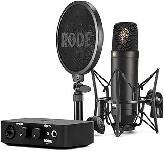 RØDE Complete Studio Kit with NT1 Studio Condenser Microphone & AI-1 Audio Interface for Music Production, Vocal Recording, Streaming and Podcasting