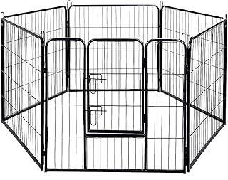 Pet Dog Playpen Heavy Duty Fence Exercise Pen Portable Puppy Play Pen Indoor/Outdoor Large 6 Panel 80x100cm