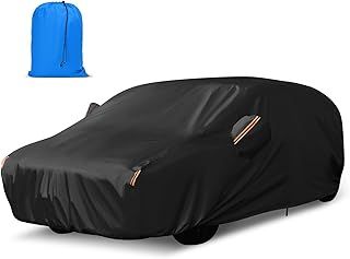 10 Layers Car Cover Waterproof, Outdoor Full Car Cover, Waterproof Universal Fit for VW GOLF MK4/5/6, Benz W202, FORD Focus, Kia Rio Sedan Etc. 450cm Black Thickened, Autumn/Winter