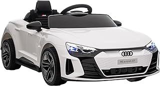 HOMCOM Audi RS e-tron GT Licensed Electric Cars for Kids Electric Ride-ons 12V Battery Powered Toy w/Remote Control Music, for 3-5 years, White