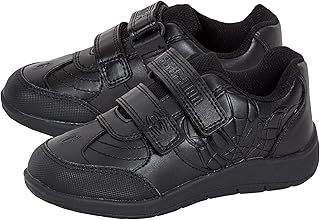 Spiderman Boys School Shoes for Kids Black Trainers Marvel Hero Black Formal Shoes Easy Touch Fasten Straps with Tough Wear Toe