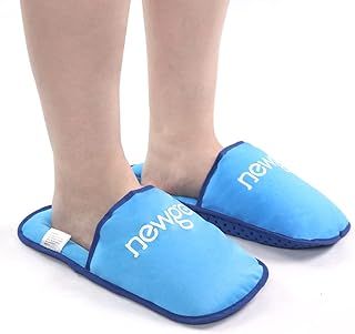 NEWGO Foot Ice Packs Slippers, 2 Pack Hot Cold Therapy Gel Ice Slippers for Plantar Fasciitis, Feet Neuropathy Pain Relief, Foot Pain, Chemotherapy, Toe Pain, Swollen Feet, Gout Relief