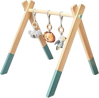 Nuby Animal Adventures Wooden Play Gym – Activity Baby Suitable from Birth with Toys for Sensory Development, One Size
