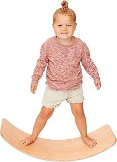 Wooden Sensory Balance Board for Kids - Autism Friendly Baby Toy, Wobble Board, Seesaw, Balance for Sensory Play - Premium Wooden Wobble Board for Kids, Safe Balance Board