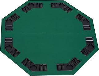 HOMCOM 1.2m/48 Inches Foldable Poker Table Top 8 Players Blackjack Tables Casino Chip Trays