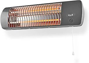 Wall Mounted Electric Quartz Bathroom Heater, 1200W, IPX4 Waterproof, 2 Heat Settings, for Garage Workshop Laundry Room