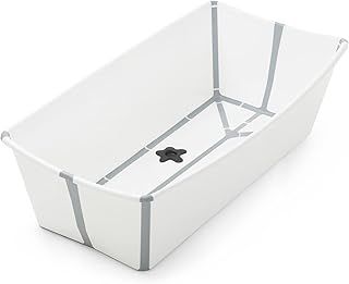 Stokke Flexi Bath X-Large, White - Spacious Foldable Baby Bath - Lightweight & Easy to Store - Convenient to Use at Home or When Travelling - Best for Ages 0-6