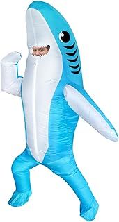 Inflatable Costume Adult shark costume- Funny Dress Party Costume for Adult Halloween blue (inflatable shark costume)