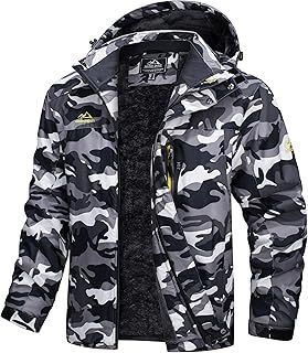 TACVASEN Men's Waterproof Hiking Fleece Jacket Warm Outdoor Skiing Ice Skating Hoodie