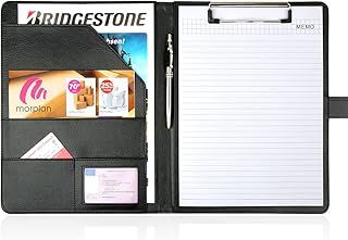 H&S A4 Clipboard Folder Conference Folder Padfolio Legal Writing Pad Document Folio Case Business Faux Leather Bag Portfolio Foldover Clipboard